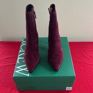 J. Crew Stevie Deep Burgundy/Oxblood Ankle Boots, Size 9 NWT